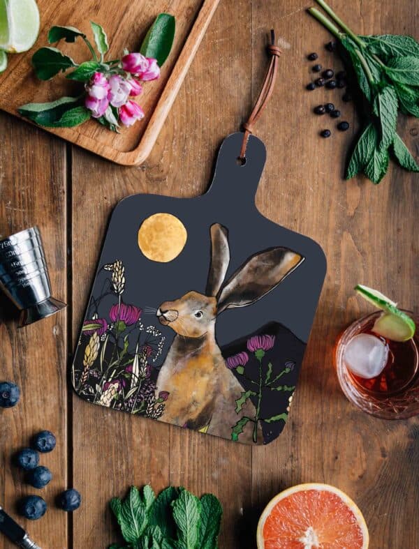 Moonlit Hare Kitchen Board by Katie Cardew