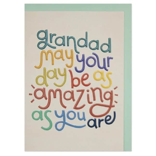 Grandad may your day be as amazing as you are' typographic card By Raspberry Blossom