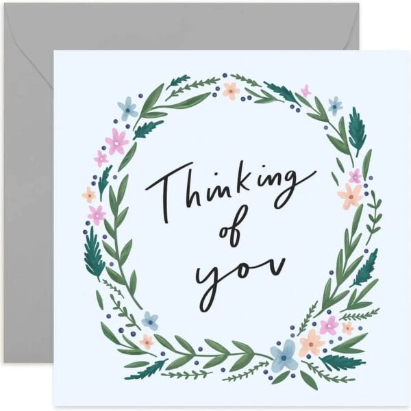 Thiking of you wreath card by old english company