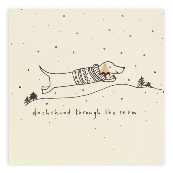 Christmas Dachshund Card by Ruth Jackson