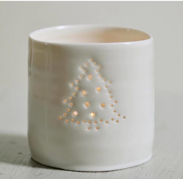 Christmas Tree Porcelain Tealight Holder by Luna Lighting