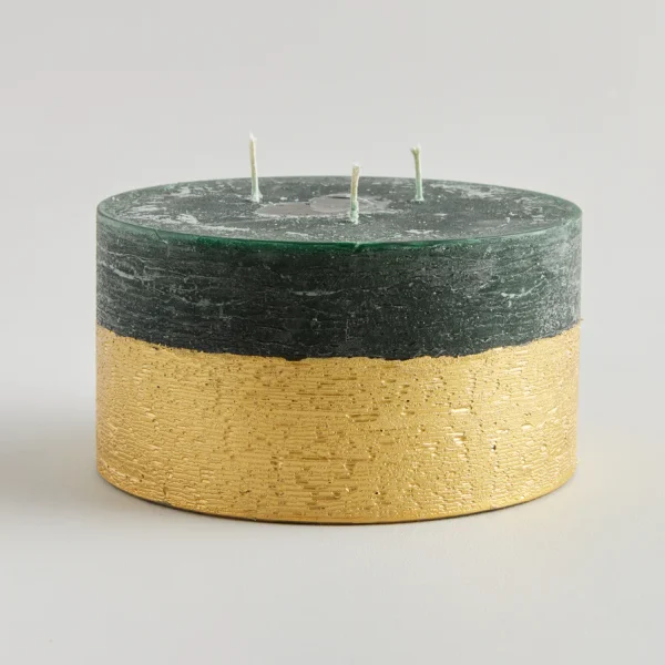 Winter Thyme Scented Gold Half Dipped Multiwick Candle By ST Eval