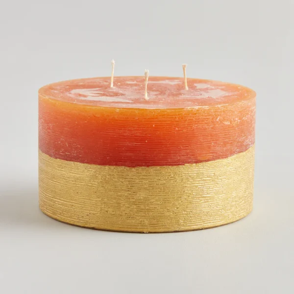 Orange & Cinnamon Scented Gold Dipped Multiwick Candle By ST Eval