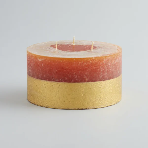 Orange & Cinnamon Scented Gold Dipped Multiwick Candle By ST Eval