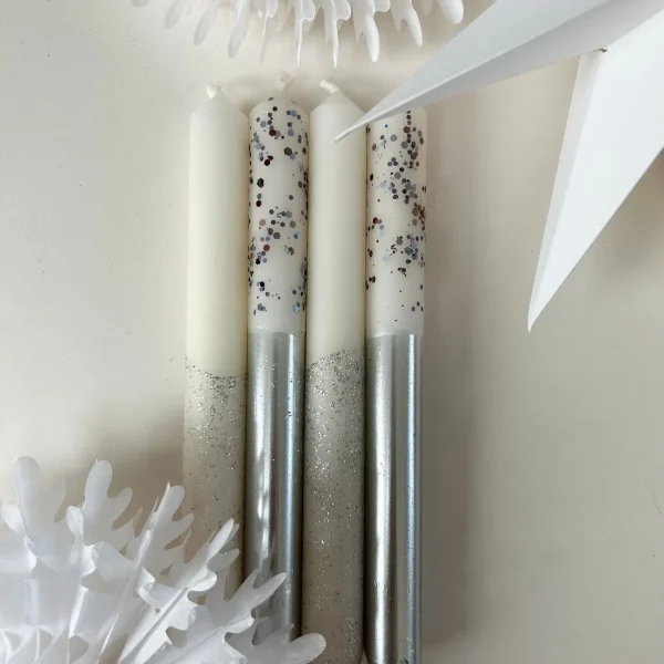 Ice Breaker Dip Dye Dinner Candle Set of 4 By The Candle Emporium
