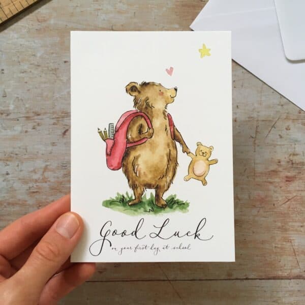Good Luck First Day of School Card by Ellie Hooi Ilustration