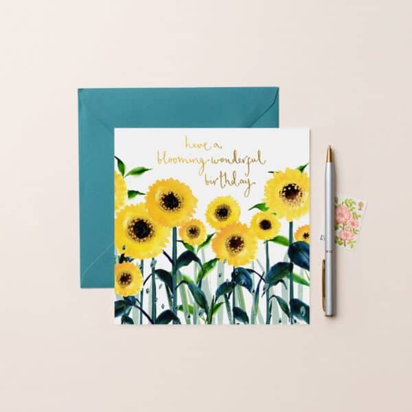Birthday Sunflowers Card by Louise Mulgrew