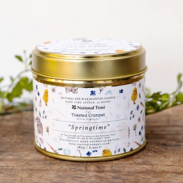 Springtime Candle in a Matt Gold Tin By Toasted Crumpet