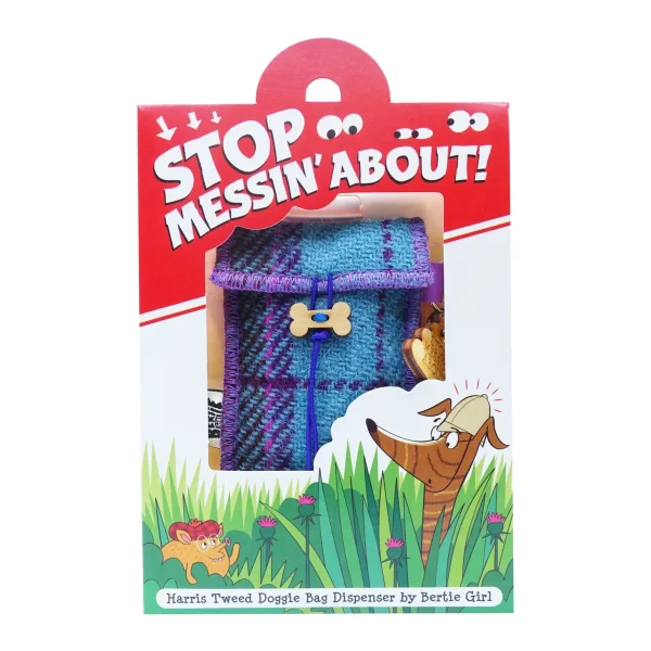 Stop Messin’ About Harris Tweed Dog Bag Dispenser by Bertie Girl