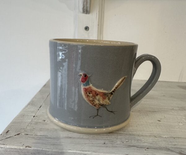 Denim Blue Pheasant Mug by Hogben Pottery