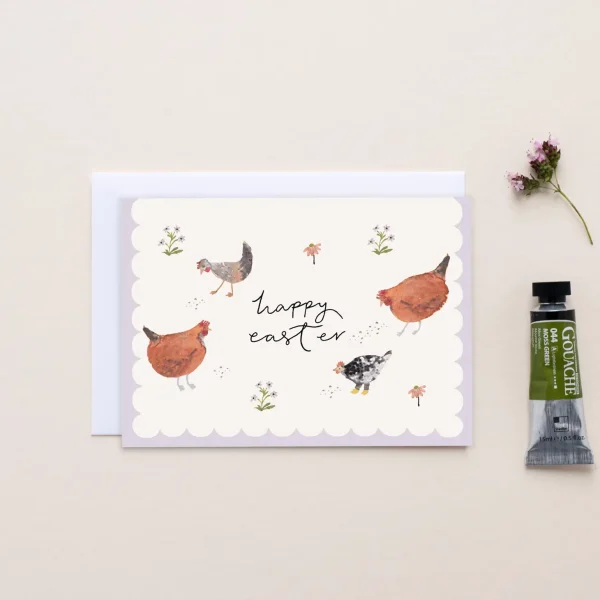 Happy Easter Chicken Card by Hidden Pearl Studio