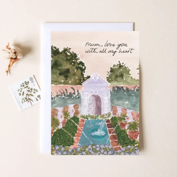 Mum walled garden card by hidden pearl studio
