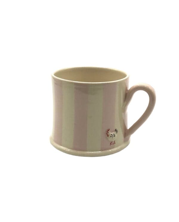 Pink Stripe Hen Mug by Hogben Pottery