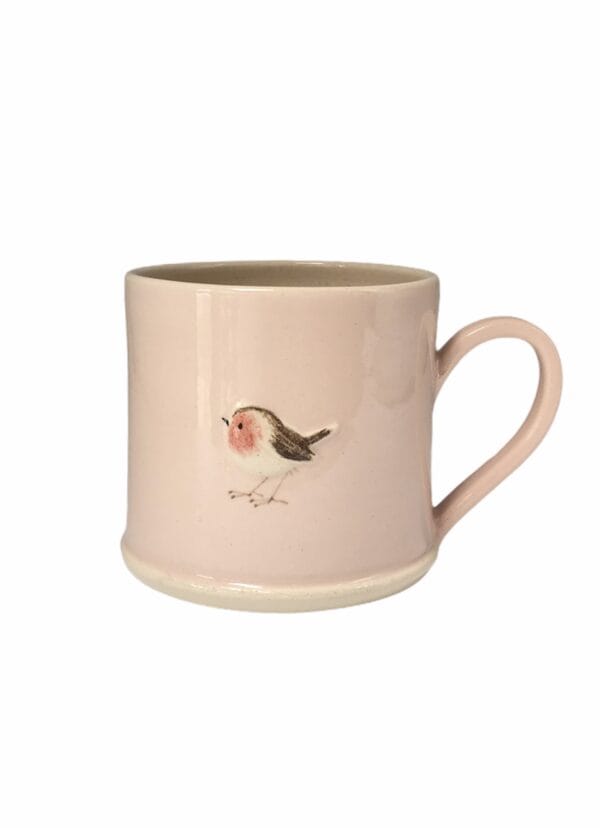 Pink Robin Mug By Hogben Pottery