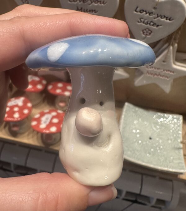 Handmade porcelain toadstool by shelly lee