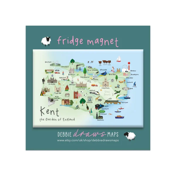 Kent fridge magent by debbie draws maps