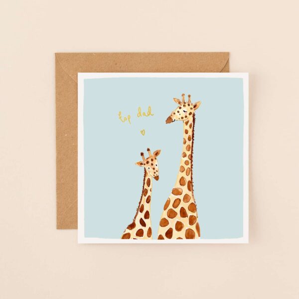 Giraffes top dad card by louise mulgrew
