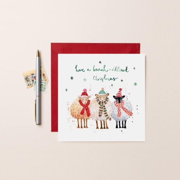 Baaah-rilliant Christmas Sheep Card by Louise Mulgrew