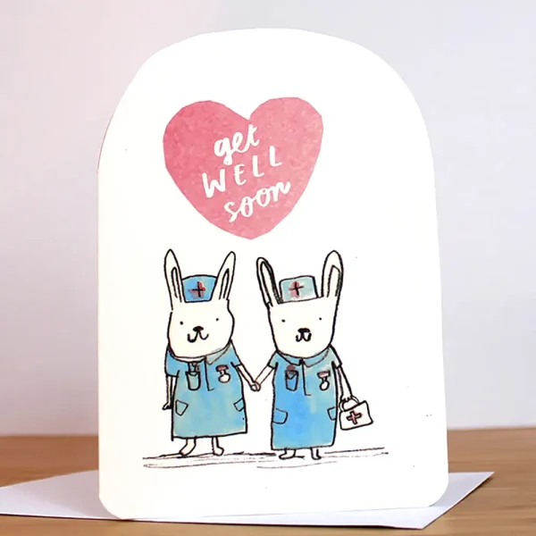 Get Well Soon Bunnies Card By Laura Skilbeck