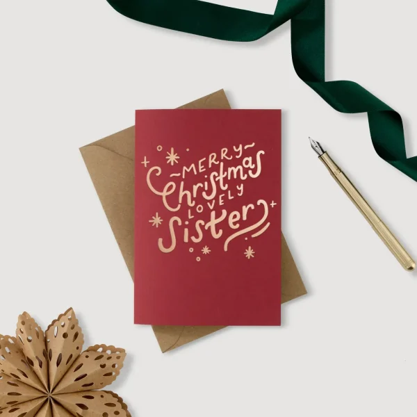 Merry Christmas Sister Card by Hunter Paper Co