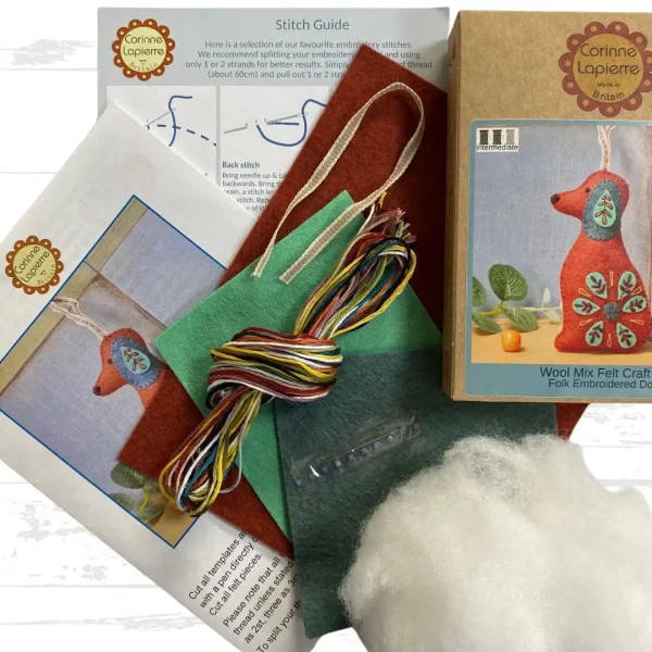 Folk Dog Felt Craft Mini Kit By Corinne Lapierre