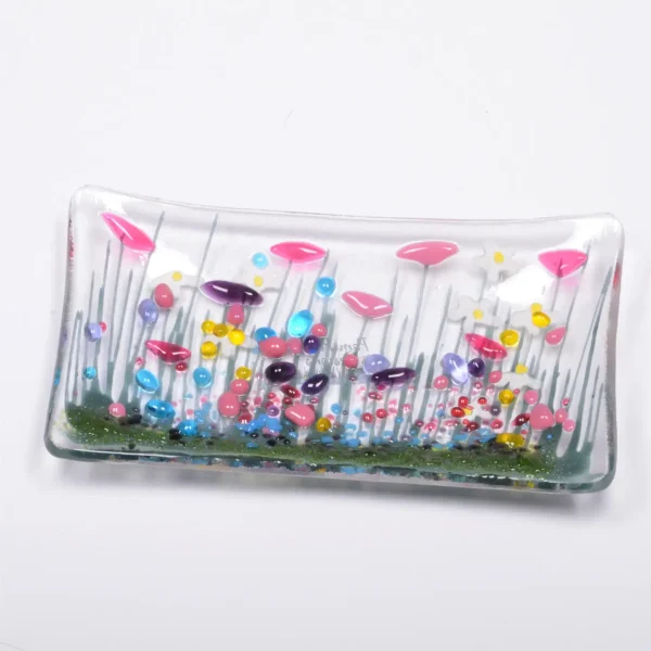 Handmade Fused Glass - Wildflower Small Dish By Pam Peters Design