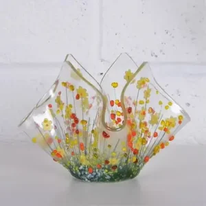 Handmade Fused Glass - Daffodil Small Tealight By Pam Peters Design