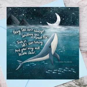 Greetings Card - Fox Under The Moon