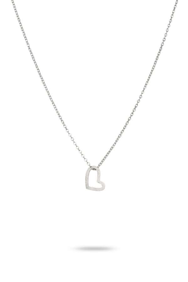 Silver cupid heart necklace by One & eight jewellery