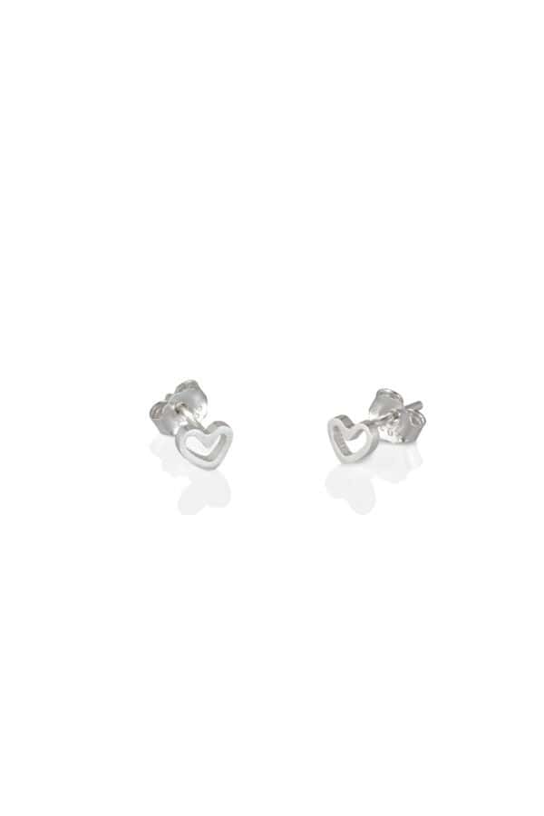 Silver Cupid Heart Studs by One & Eight Jewellery