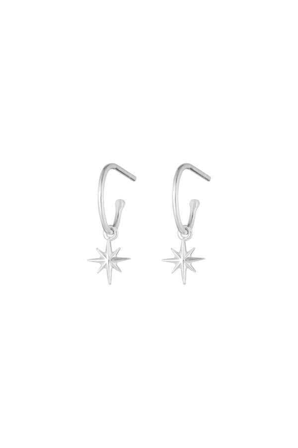 Silver Starlight Mini Hoop Earrings By One & Eight Jewellery