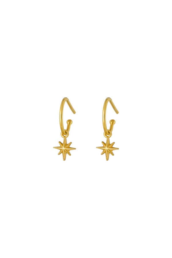 Gold Starlight Mini Hoop Earrings By One & Eight