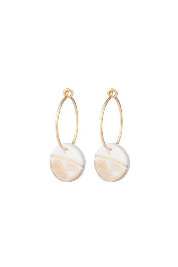 White Fleur Earrings By One & Eight