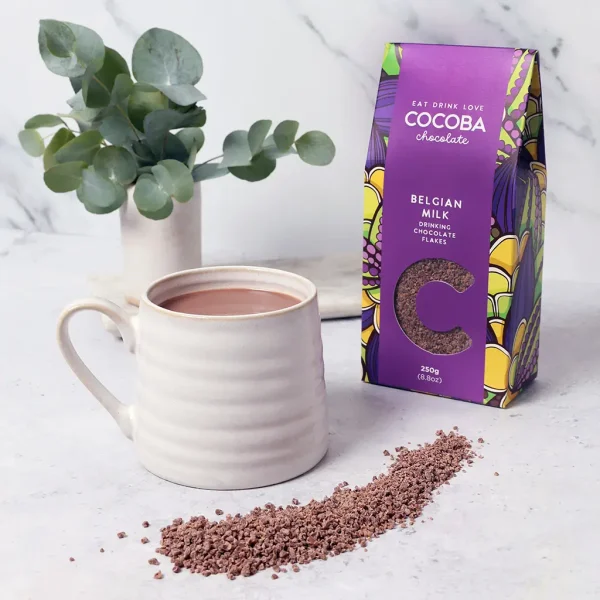 Belgian Milk Drinking Chocolate Flakes By Cocoba