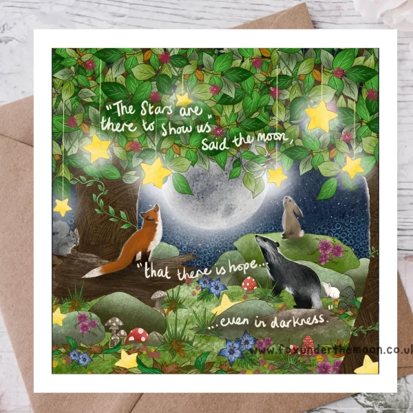 Counting Stars Foiled Greeting Card by Fox under the Moon