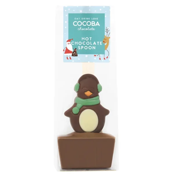 Christmas Penguin Milk Chocolate Hot Chocolate Spoon By Cocoba