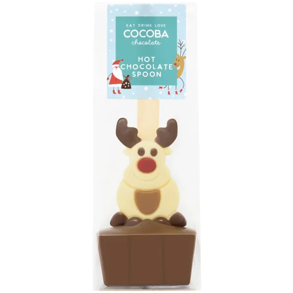 Christmas Reindeer Milk Chocolate Hot Chocolate Spoon By Cocoba