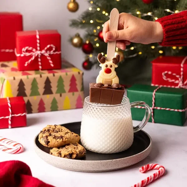 Christmas Reindeer Milk Chocolate Hot Chocolate Spoon By Cocoba