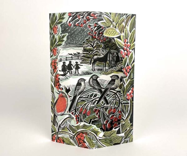 Holly Hedge & Home Card by Angela Harding