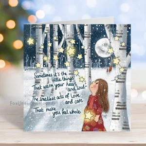Christmas Card - Fox under the moon