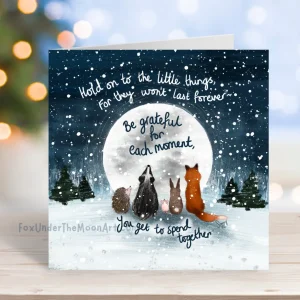 Christmas card - Fox under the Moon