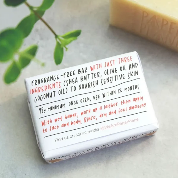 Sensitive Skin Soap 100% Natural by Paper Plane