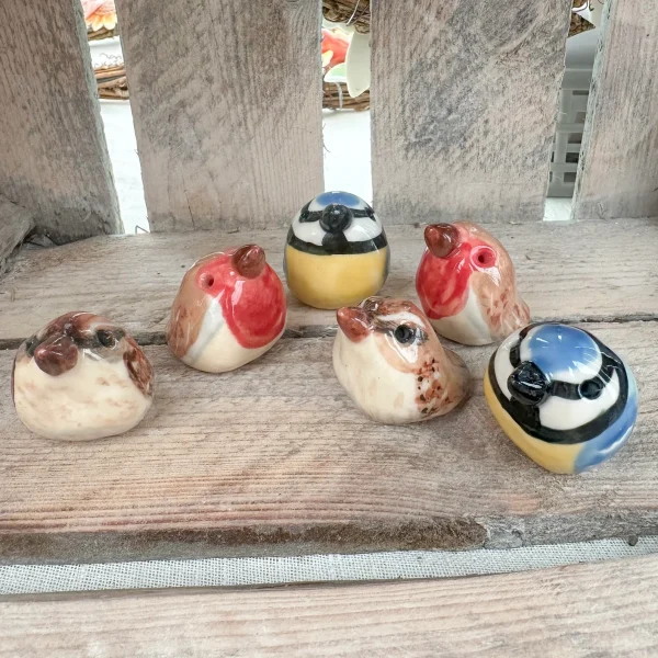 Cute little handmade porcelain birds Robin by Shelly Lee