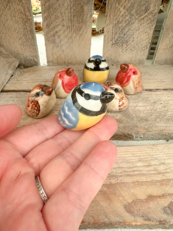 Cute little handmade porcelain bird Blue Tit by Shelly Lee - Image 2