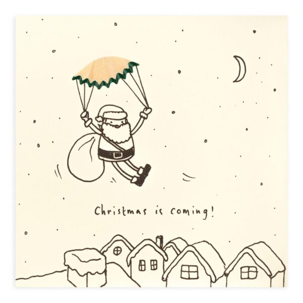 Christmas Parachute card by Ruth Jackson