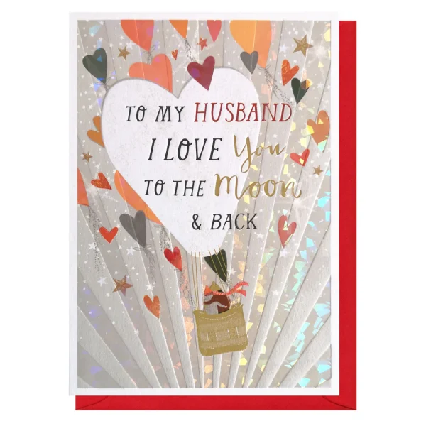 Husband Moon and Back Card by Louise Tiler