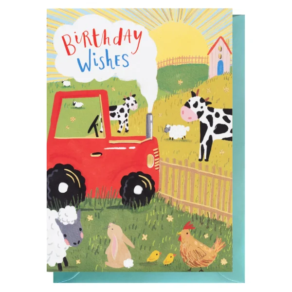 Birthday Wishes Farm Card by Louise Tiler