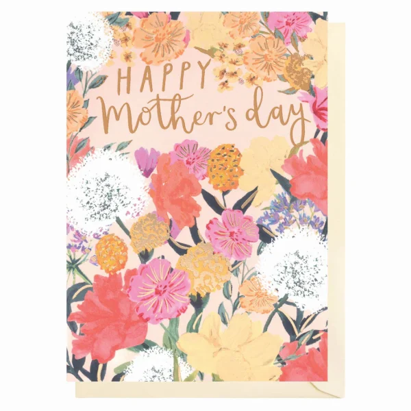 Mothers Day Flowers Card by Louise Tiler