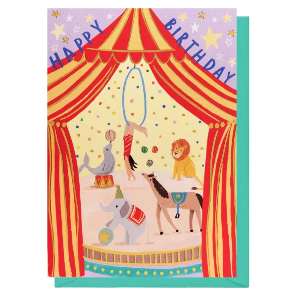 Happy Birthday Circus Card by Louise Tiler