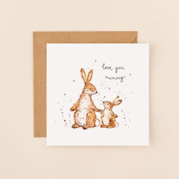 Bunnies Love you Mummy Card by Louise Mulgrew